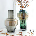 Drop Shipping Nordic Glass Vase Design Amber Gradient Hydroponic Flower Arrangement Flower Home Model Decorative Glass Vase
