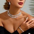 Ladies' Fashionable 4-Piece Jewelry Set Bridal Banquet Necklace with Sparkling Full Diamond and Claw Chain Ear Decorations