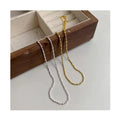2MM Geometric Oval Round Beads Chain Necklaces Women Fine 925 Sterling Silver Jewelry