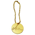 Custom Purse Accessory Metal Tags logo Designer Gold Letter Round Chain Label Plate With Ball Chain