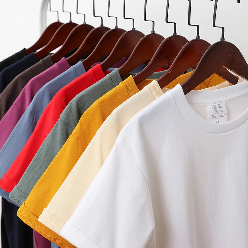 US Size Heavyweight Crew Neck Cotton Tshirt Tee Custom Silk Screen Printing Oversized Fit Graphic Print Men's T Shirt