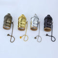 Lighting Accessories Aluminium Ceiling Lamp Holder E26 Antique Brass Pull Chain Lampholder E27 Bulb Holder Light Socket