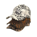 Landfond Accessory Fashion Sports Curved Eaves Cap Suede Leopard Print Baseball Cap