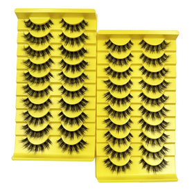 Vegan Cruelty Free Clear Band Strip Faux Mink Lashes 3d 5d Natural False Eyelash Wholesale Synthetic Fluffy Eyelashes