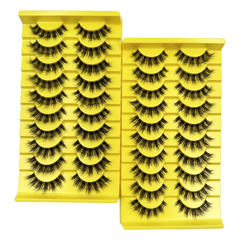 Vegan Cruelty Free Clear Band Strip Faux Mink Lashes 3d 5d Natural False Eyelash Wholesale Synthetic Fluffy Eyelashes