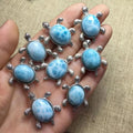 Hot Selling Promotion Exquisite Natural Quartz Turtle Shape Larimar Pendant with S925 Sliver