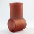 Factory in STOCK Frosted Frosted Amber Brown Colors Cylinder Shape Matte Opaque Colors Glass Candle Jar for Wedding