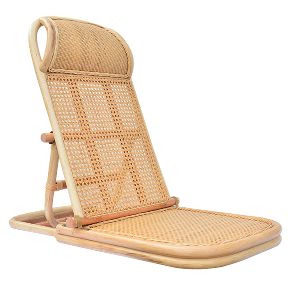 Premium Rattan Lounge Chair-Ergonomic Foldable & Ventilated Weaving-High-Quality Outdoor Sun Lounger for Beach Patio & Balcony