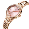 Hot Sale Luxury Business Fashion Ladies Watch Alloy Case Glass Dial Pointer Hands Pink Dial Waterproof for Women