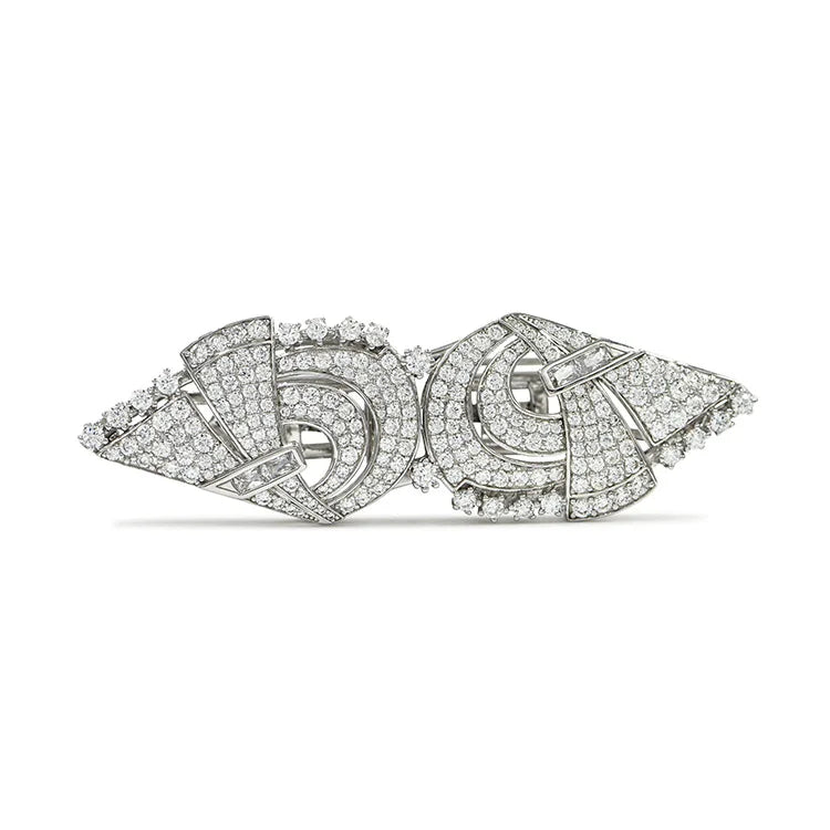 High End Detachable Multi-purpose 925 Sterling Silver Rhodium Plated Fine Jewelry Brooches for Suit Scarf Buckle Pin