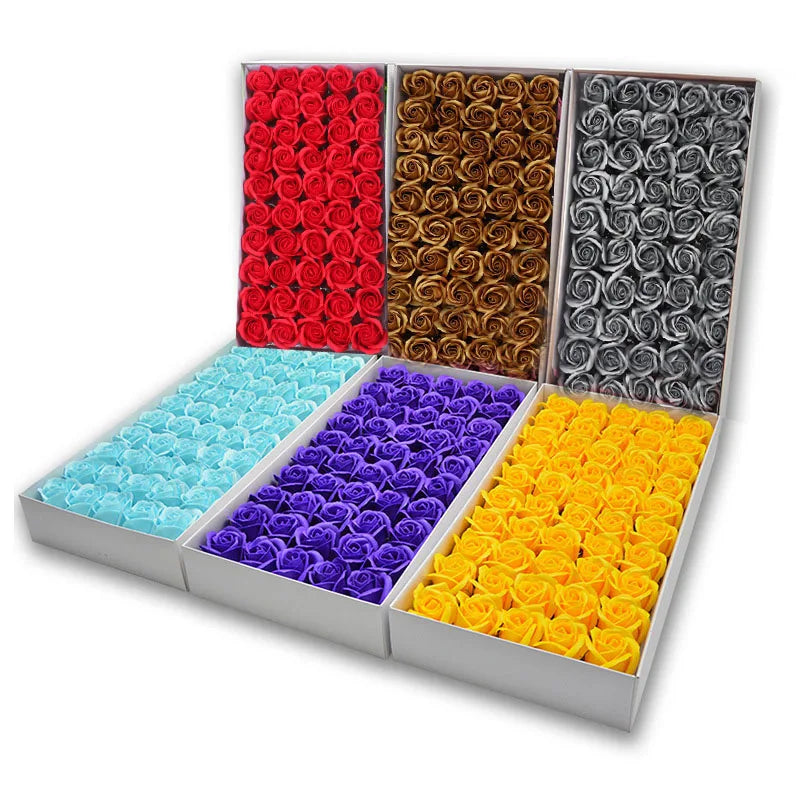 Artificial Flower 5-6 cm Single PE Soap Rose Flower Head with Gift Box