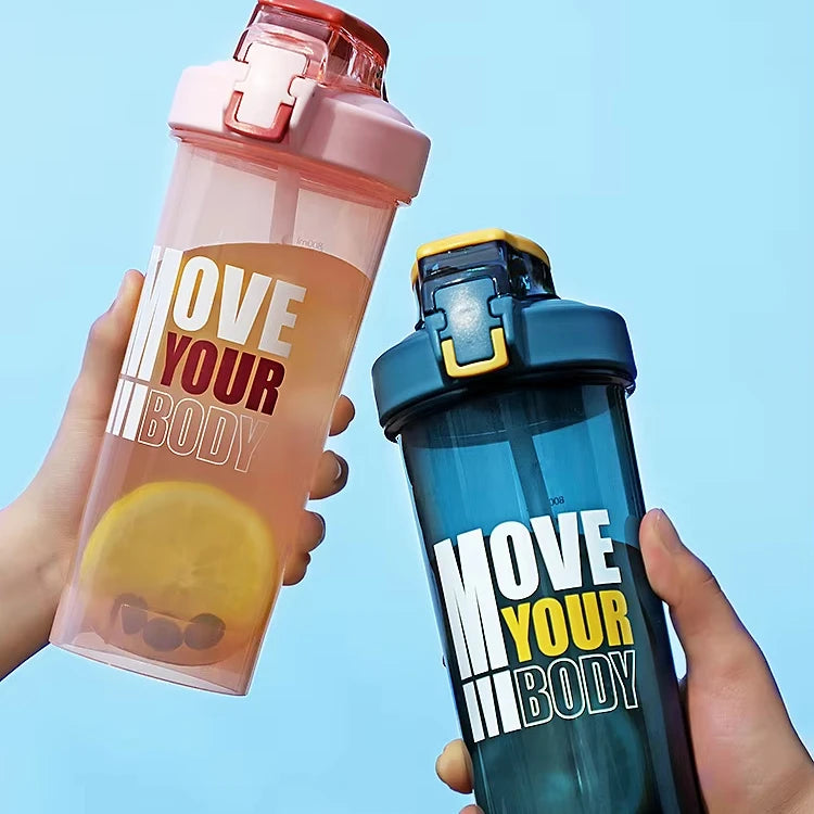 Innovative Sports Cup Trend Large Capacity Straw Cup Portable Simple Plastic Water Bottles1758