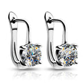 CAOSHI Custom Contracted Style Imitated Diamond Earrings for Women Fashion Party Silver Plated CZ Wedding Hoop Earrings Jewelry