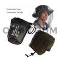 Men's and Women's Polyester Mosquito Head Net with Drawstring Fly Netting Hood for Camping & Hiking Hunting Accessories