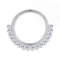 Evorte G23 Titanium Gold Plated Hinged Segment Ring Circle Beaded Septum Ring Nose Piercing Jewelry
