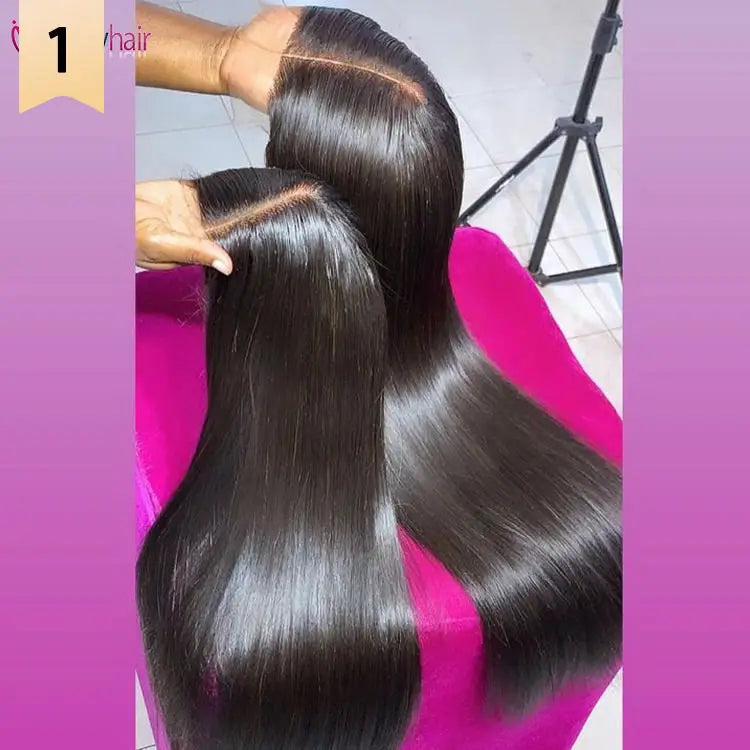 40-Inch Frontal Glueless Full HD Wig Cuticle Aligned Virgin Raw Indian Hair Unprocessed 100% Front Human Hair Wigs Transparent