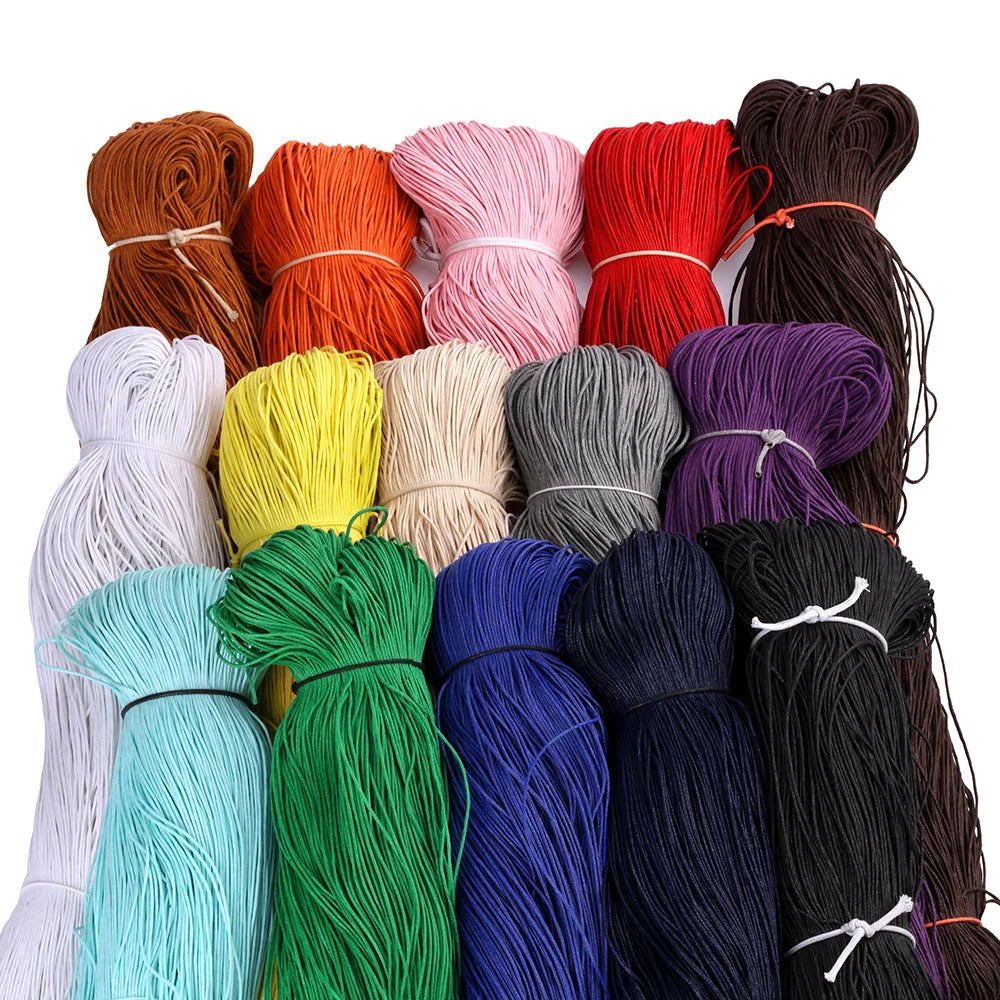 High Strength 3 Strand Twisted Cotton Rope 1mm Handle Waxed Pattern Waterproof for Garments Shoes Bags Decorations