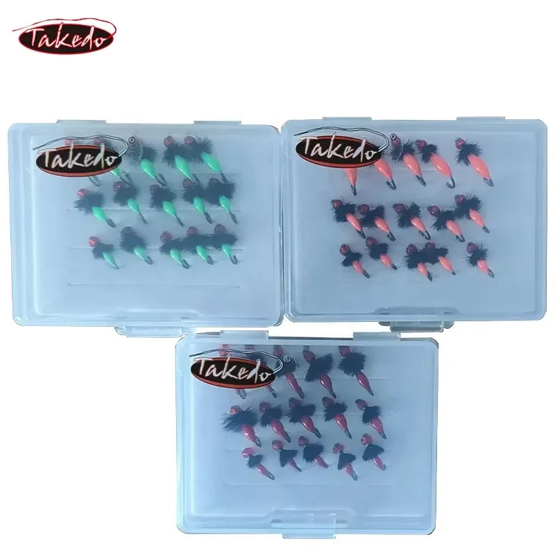 TAKEDO LF03 15pcs in One Box Fly Fishing Lure Saltwater Fishingh Worm Fly Fishing Fishing Lure Set Suppler