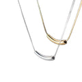 HOVANCI 18K Gold Plated Stainless Steel Pendant Necklace Fashionable Simple Snake Chain Waterdrop Trendy for Weddings Gifts