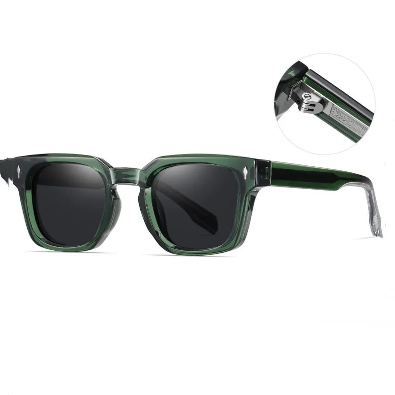 Custom Logo 2025 Vintage Sunglasses Chic Retro Rectangle Square  Sunglasses with square Tinted Lenses Transparent Sunglasses