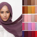 2024 Newest Bubble Chiffon Hijab Solid 132 Colors Shawl Tudung for Malaysian Women Muslim Style Headscarf Usage Scarves & Shawls