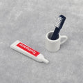 Kawaii Miniature Dollhouse Toothbrush and Paste Set DIY Metal Model Toy with Mini Cups for Dolls