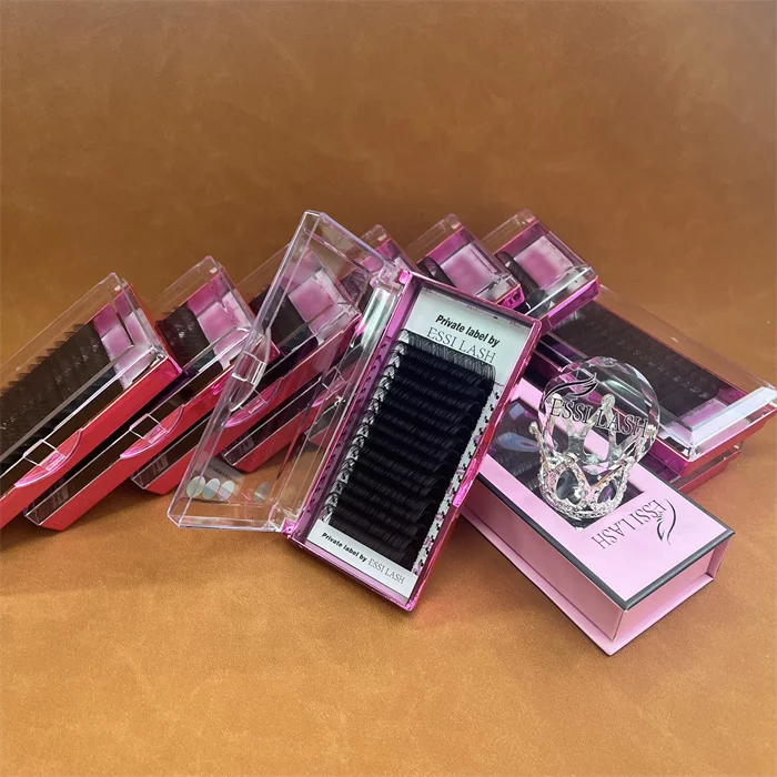 Ready to Ship ESSI LASH Factory Supply Korean PBT Eyelash Extension Super Soft Loose Bottom Easy Fan Lashes Trays