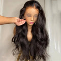 200 Density HD Transparent 13x4 Body Wave Lace Frontal Wigs Human Hair 26 Inch Brazilian Natural Black