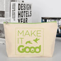 Best Selling Trolley Logo Canvas Pouch Zipper Pink Flat Makeup Cosmetic Bag Organic Cotton