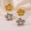 Best Selling Fashion 18K Gold Plated Stainless Steel Jewelry Hypoallergenic Gold Flower Petal Stud Earrings for Women