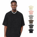 Vintage Spring and Summer New Arrivals Fried Snowflake Batik Washed T-Shirt High Street Retro Trendy Brand Short-sleeved T-Shirt