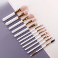 Cute Pink Makeup Brushes 12pcs Vegan Synthetic Hair Foundation Powder Private Label Wholesale Custom Makeup Brush Set