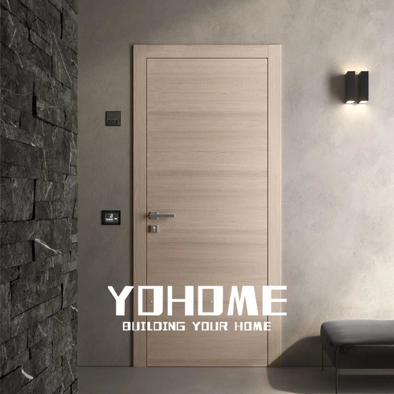 Yohome Architectural Fire-rated Internal Doors Engineered Wood Internal Doors With Concealed Hinges Wood Veneer Internal Doors