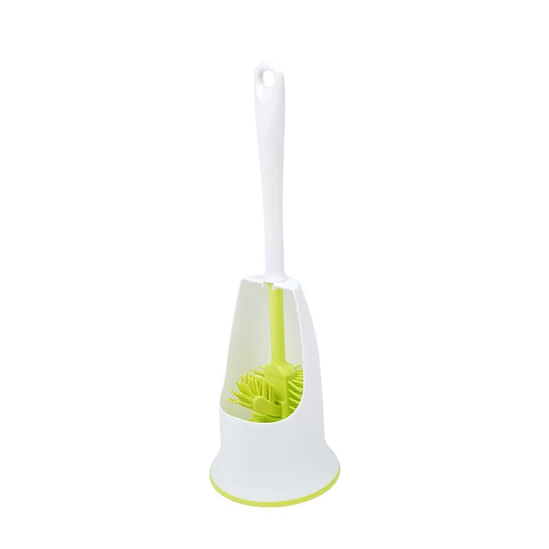 DOOSO Toilet Bowl Brush and Holder Set for Bathroom Eco Friendly Silicone Toilet Cleaner with Anti Slip Long Handle