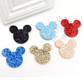 Kids 6.5 CM Big Size Glitter Shinny Mouse Ear DIY Accessories for Costume and Handmade Hair Trims