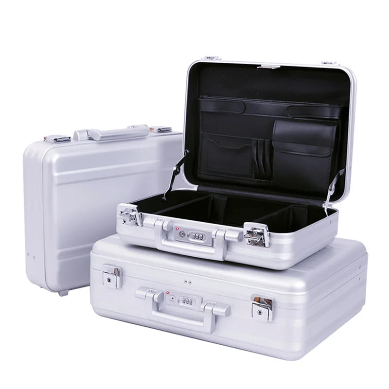 Portable Magnesium Aluminum Alloy Password Magnesium Aluminum Box Integrated Forming Briefcase Instrument Display Sample Box