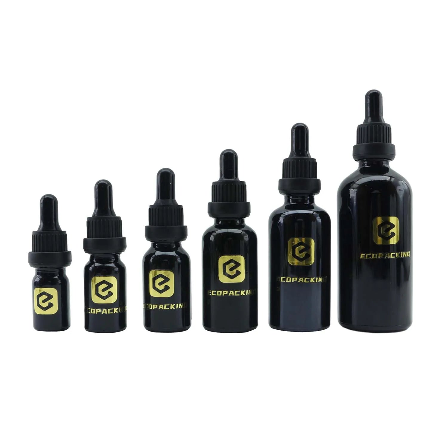 Skin Care Packaging Black Bottle 5ml 10ml 15ml 20ml 30ml 50ml 100ml Dropper Glass Bottle
