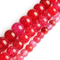 Red Dragon Veins Agate Round Beads DIY Jewelry Making Accessories for Bracelet Necklace Stone Material
