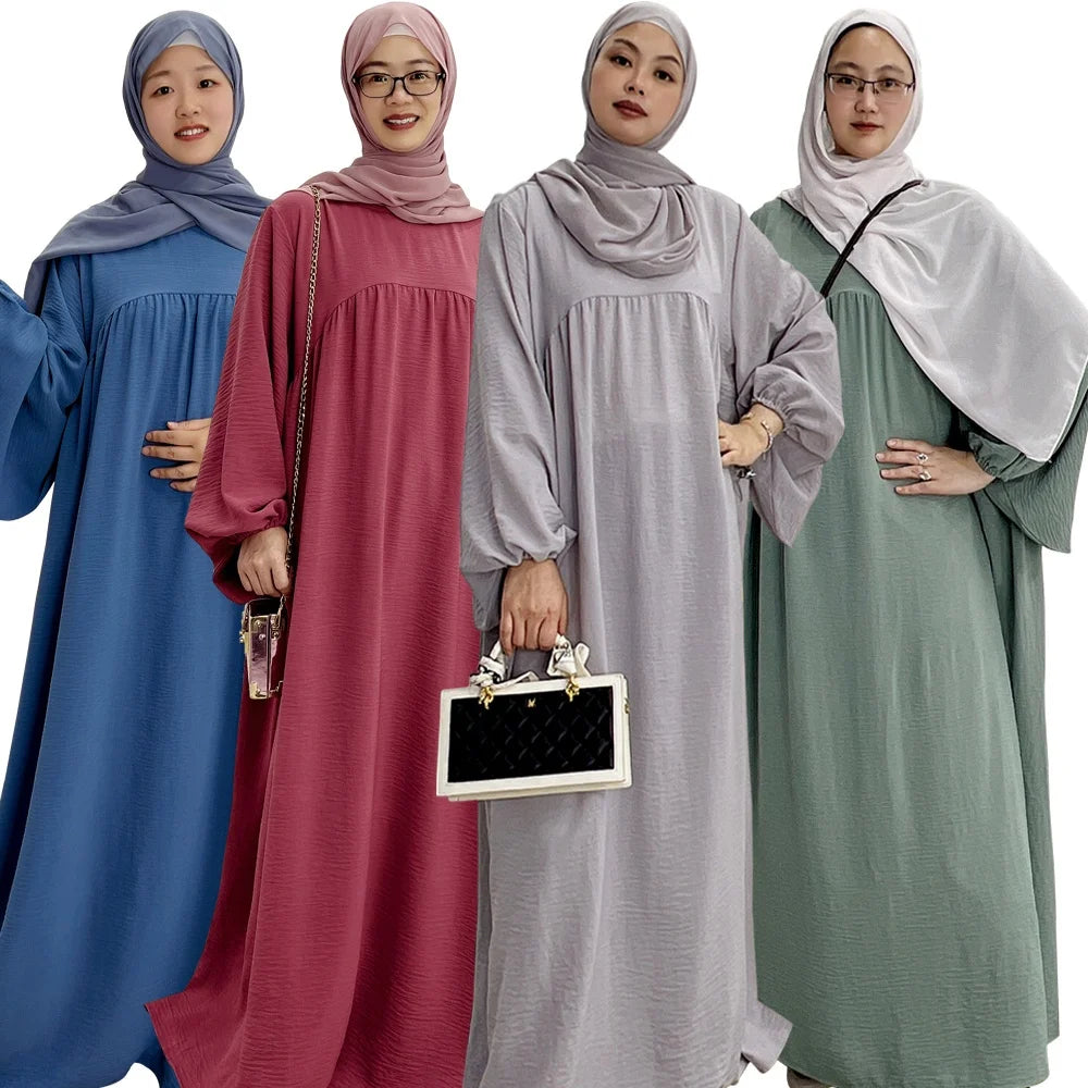Loriya Oversized Closed Abayas Dubai Turkey Modest Abaya Women Muslim Dresses EID Islamic Clothing Plus Size Womens Dress