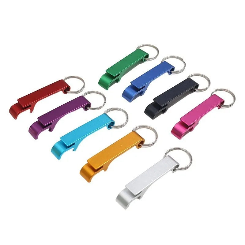 Wholesale Colorful Beer Bottle Openers Metal Keychain Bottle Opener Beverage Bottle Opener Easy to Carry with custom logo