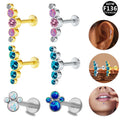Getta Titanium Body Jewelry Heart Lip Ring Internal Thread ASTM F136 Flat Back Earring Conch Cartilage Piercing