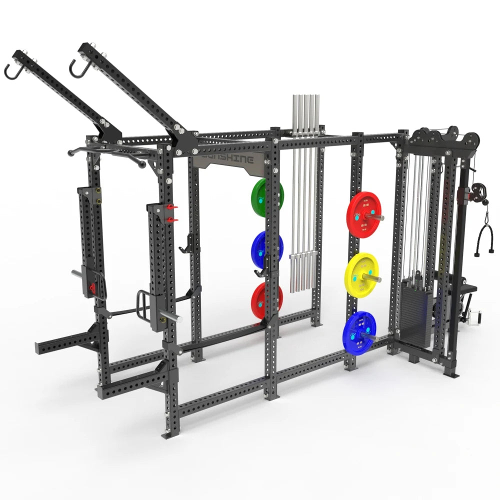 Commercial Gym Multi-Function Station Power Rack with Pulley System for Bench Press Cross Cable Squat Rack Use