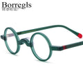 Borregls Matte Acetate Round Glasses Frame Men New Design Vintage Small Round Eyeglasses Women Spectacle Optical Eyewear 19266