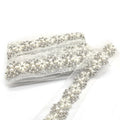 Wholesale Stock Pearl Rhinestone Applique Sew on Wedding Bridal Sash Belt for Wedding Bridal Dress Decoration