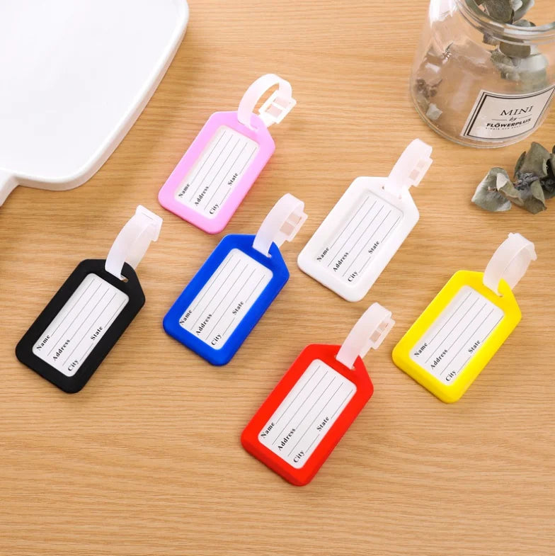 Travel Blank Luggage Bag Tag Plastic Suitcase Baggage Office Name Address ID Label
