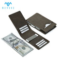 Custom Modern Crazy Horse Genuine Leather Money Clip Wallet Factory Price Card Holder with Metal Clip