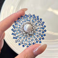 Blooming Blue Treasure Fireworks Brooch 11-12mm Natural Freshwater Edison Pearl Super Beautiful for Ladies