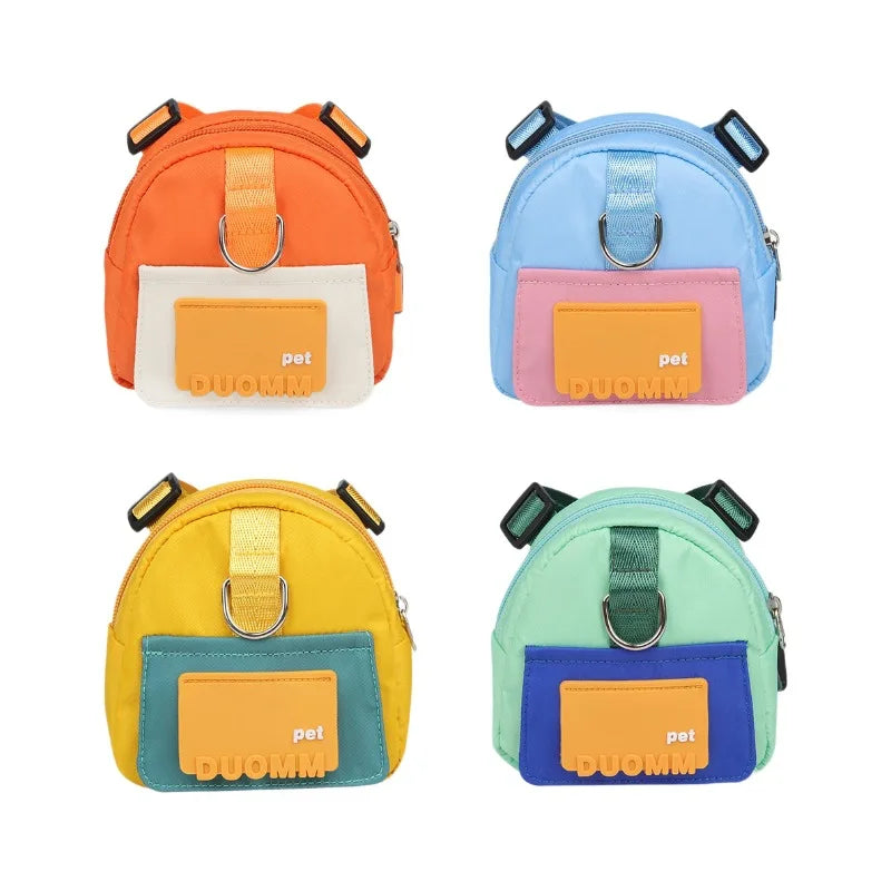 Cartoon Cat Knapsack Pet Backpack Dog Harness Private Label Custom Dog Harness Dog Bag