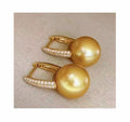 E1692 9-10mm DIY Natural Freshwater Pearl Charm Earrings Mounting Accessory 925 Sterling Silver Gold Plated  Jewelry for Women