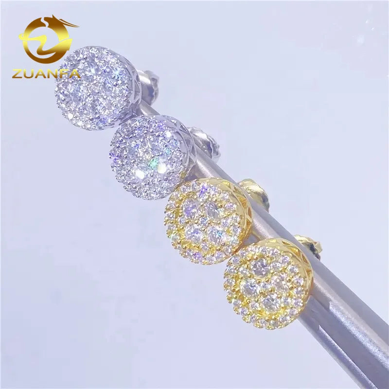 Wholesale Mens Earrings Collection D VVS Moissanite Diamond Stud Hiphop Jewellery 925 Silver Moissanite Stud Earrings